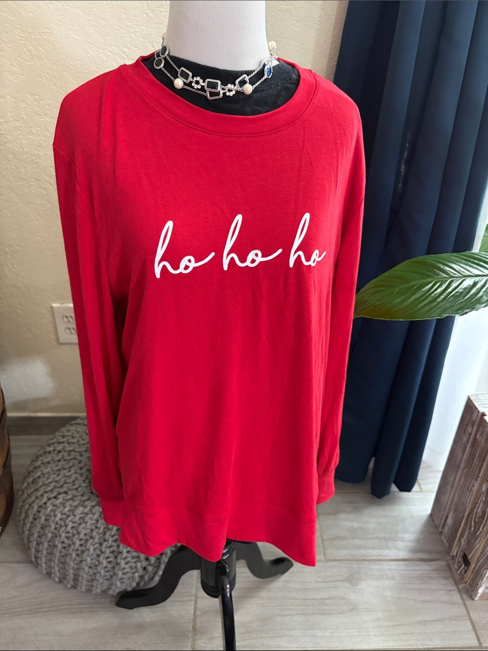 Holiday Time Red 'ho ho ho' Holiday Long-Sleeve Shirt
